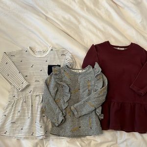 Miles the Label Toddler Girls Dresses and sweatshirt Bundle 2T